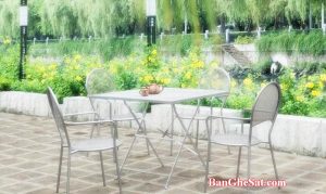 Bộ bàn ghế sắt có tay vịn sơn tĩnh điện
