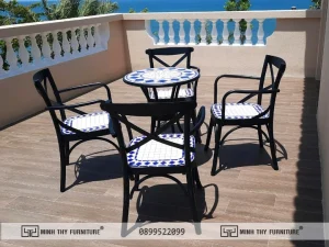 bàn ghế sắt resort